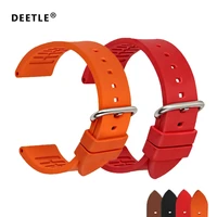 deetle 20mm 22mm 24mm fluororubber rubber watchbands orange sports smart watch band strap watch accessories bracelet belt