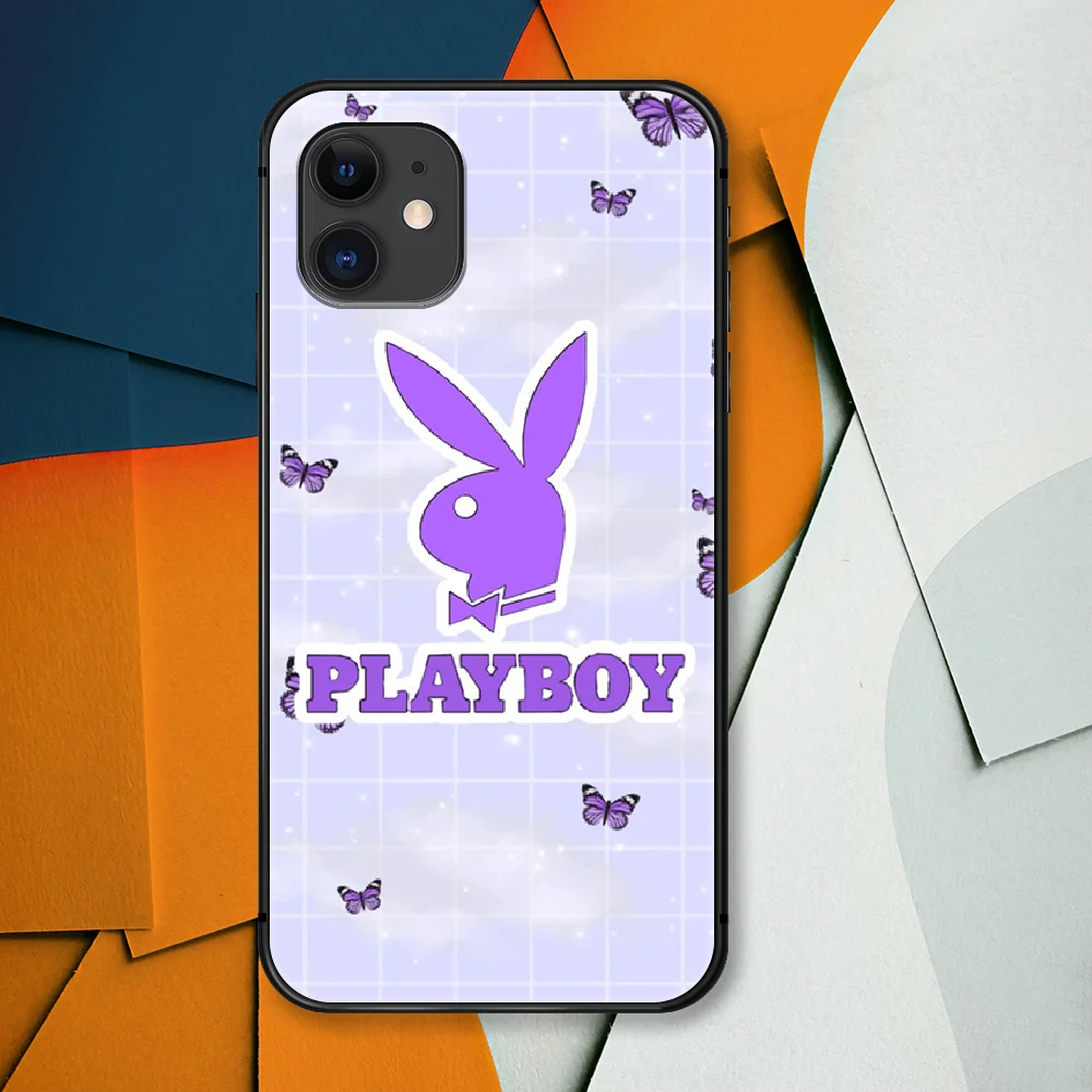

PlayBoe Fashion Brand Rabbit Phone Case For IPhone 4 4s 5 5S SE 5C 6 6S 7 8 Plus X XS XR 11 12 Mini Pro Max 2020 black Prime