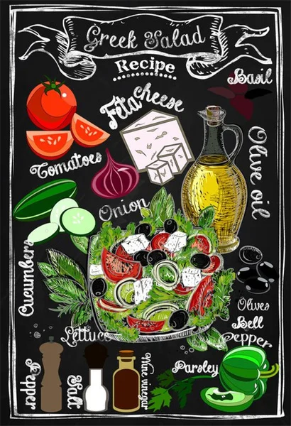 

Vintage Greek Salad Recipe Metal Tin Sign 8x12 Inch Home Kitchen Restaurant Bar Pub Wall Decor