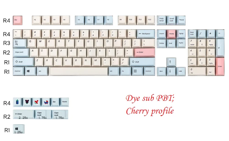 

Cherry profile keycap Dyesub PBT keycap for 104 mechanical keyboard cherry mx kailh box switch 60% keyboards