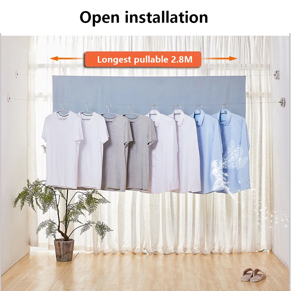 2 8 м Выдвижная бельевая сушилка из нержавеющей стали для одежды с регулируемой