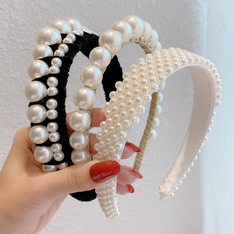 

French Style Vintage Pearl Headband Female Korean Ins Internet Celebrity Elegant Hair Pin All-Match Outdoor Rear Hanging Cute