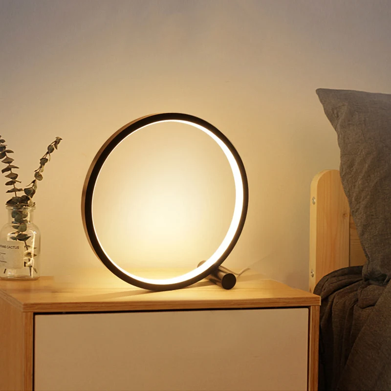 Светодиодная настольная лампа для спальни Круглый Настольный ночсветильник