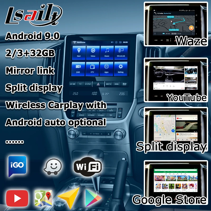 GPS навигационная приставка Carplay / Android для Toyota Crown 2015 2018 видеоинтерфейс 8 дюймов и т.