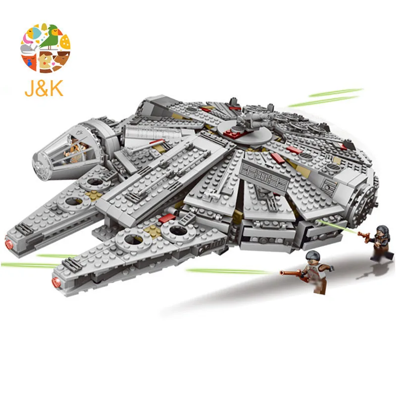 75105 1355 шт Звездные серии The Force Awakens Сокол Миллениум строительные блоки кирпичные
