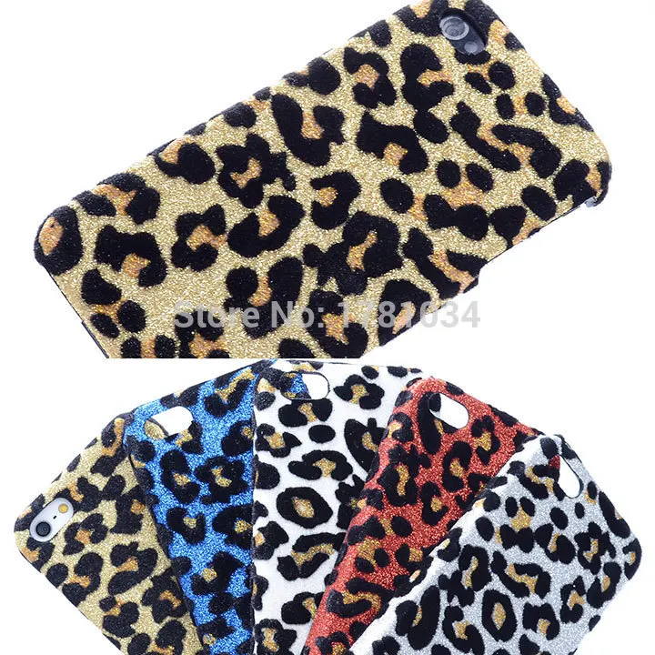 Блестящий женский чехол с порошковым покрытием Леопардовый принт зернистый
