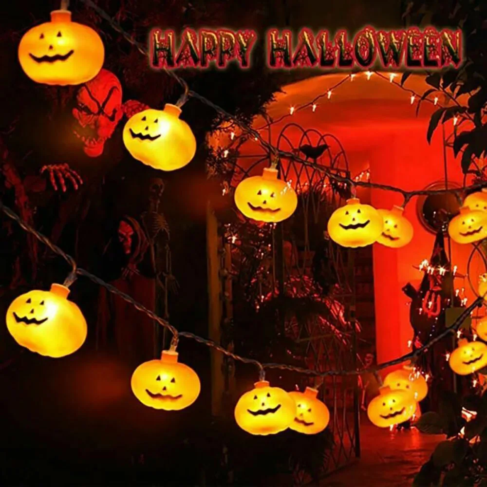

Halloween Pumpkin Lights Lanterns 10/20/40 LEDs 3D Pumpkin LED String lights for All Saints Day Halloween Party Decoration light