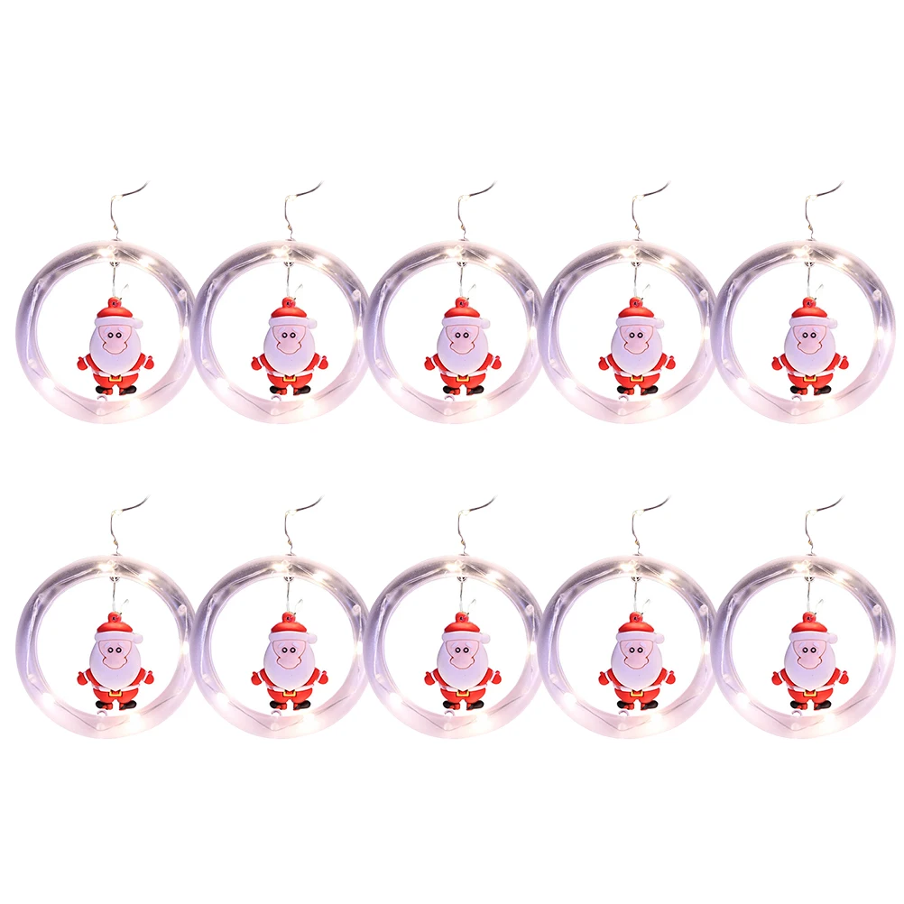 

10pcs Warm Festival Decorative Christmas Decor Ring Lights Xmas Tree Decorations