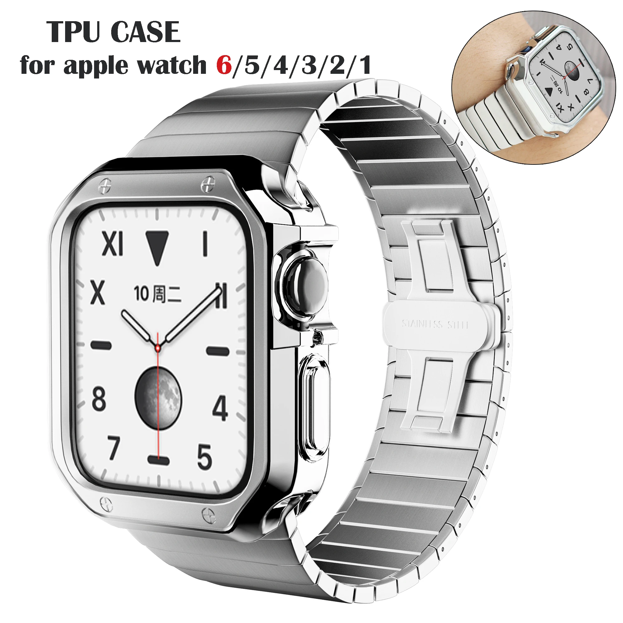 Watch Cover for Apple band Case 6 SE 5 4 3 2 1 42MM 38MM Soft Clear TPU Screen Protector iWatch 44MM 40MM strap | Наручные часы