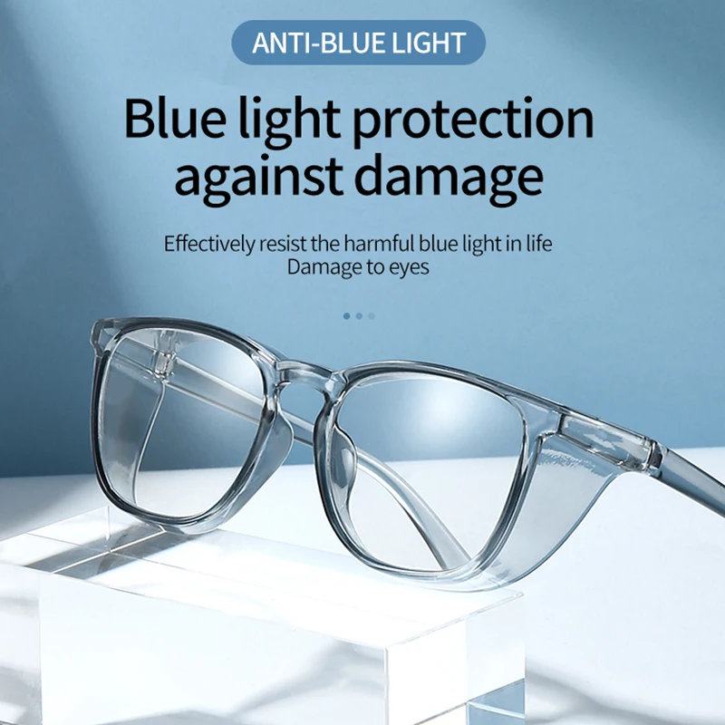 Gafas cuadradas de bloqueo de luz azul, lentes de PC TR90, antipolen, alergias, a prueba de viento, graduadas, montura para Miopía