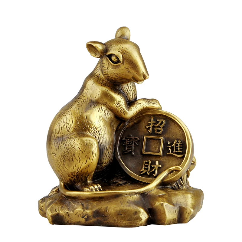 

A small copper ornaments Zodiac Zodiac decorations mouse Home Furnishing Feng Shui lucky handicrafts