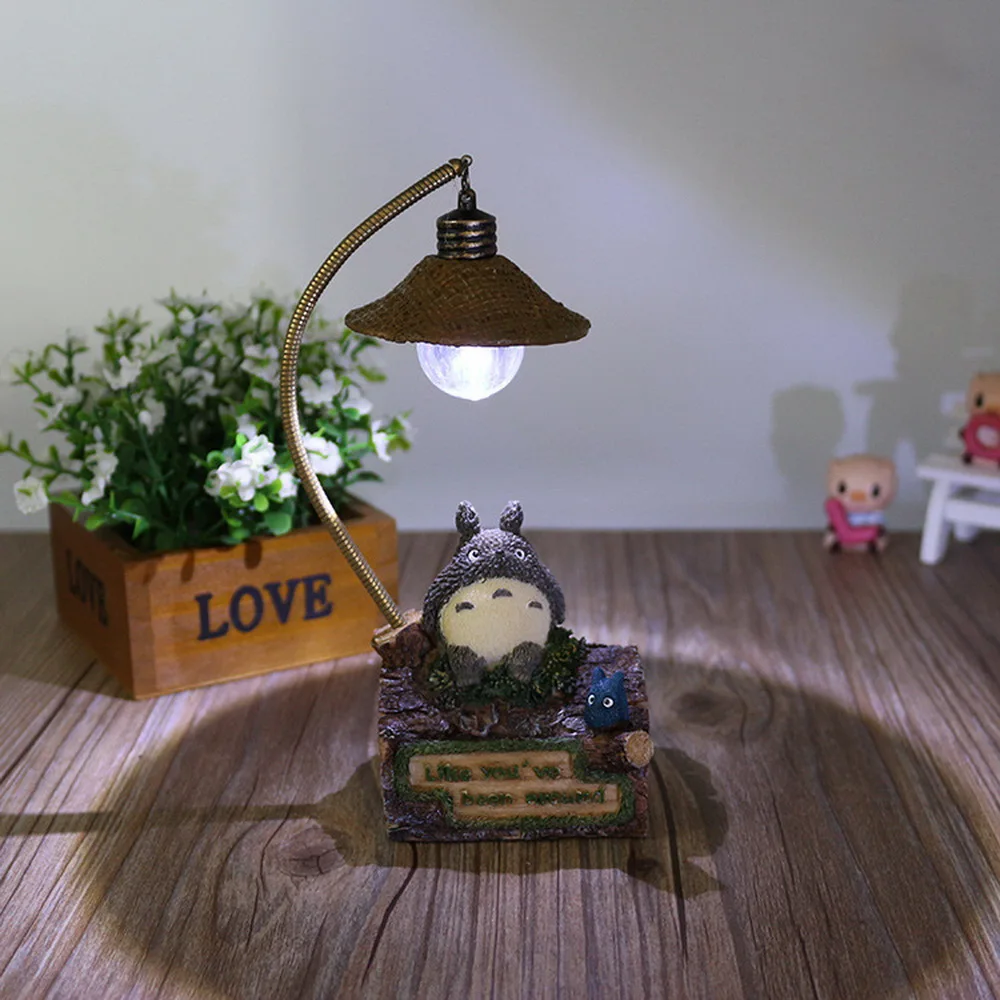 Милая Гибкая лампа Тоторо романтическая светодиодная ночник настольная детский