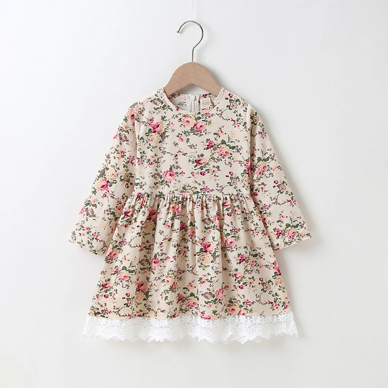 Весеннее платье для девочек детская одежда кружевное Цветочное | Детская и обувь
