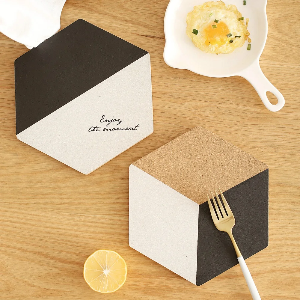 Шестигранная подставка пробковый изоляционный коврик под чашку горшок