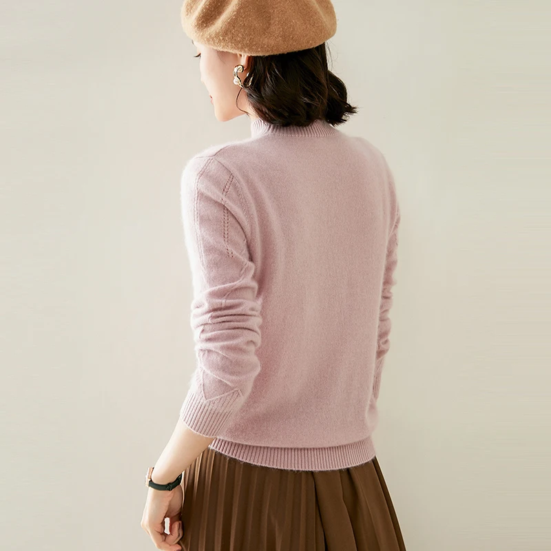 adishree 2020 woman winter 100% Cashmere sweaters autumn knitted Pullovers High Quality Warm Female thickening Turtleneck
