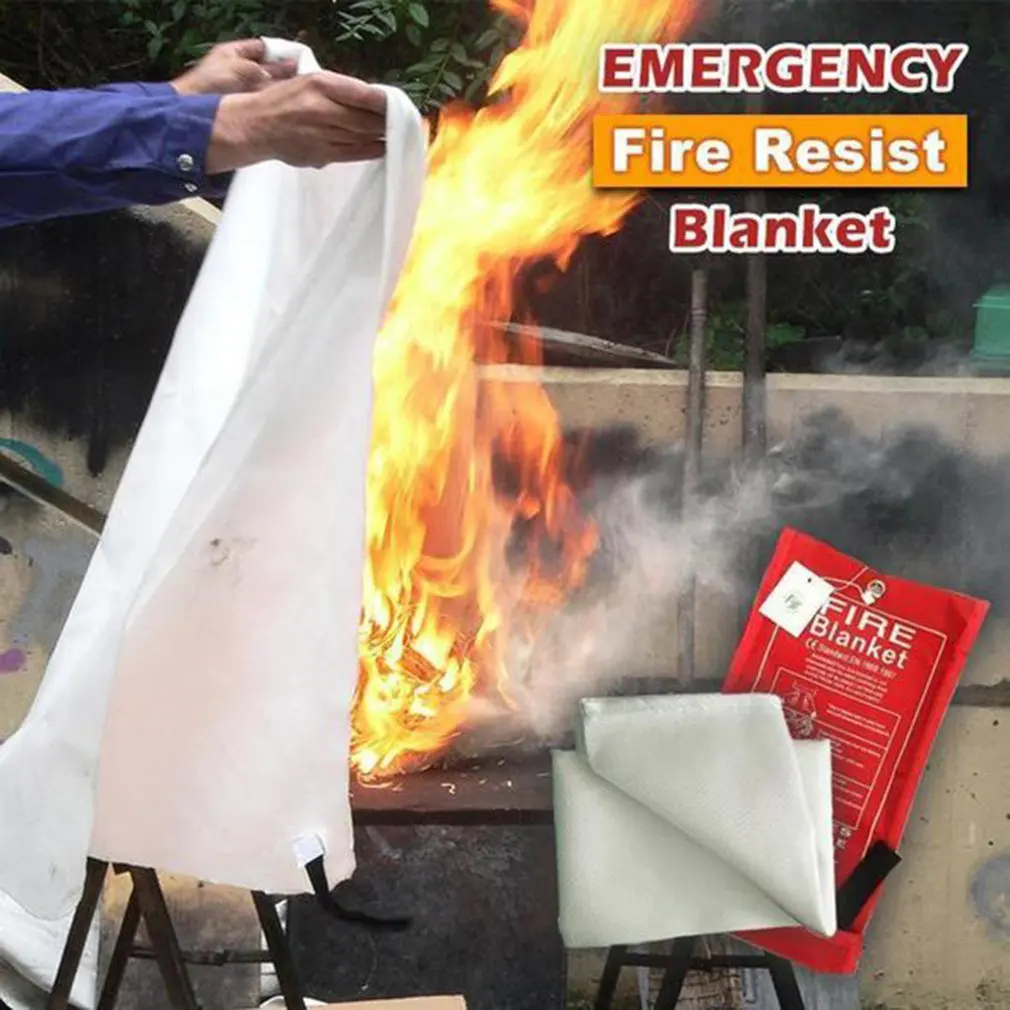 

1.2Mx1.8M Fire Blanket Fiberglass Fire Flame Retardant Emergency Survival White Fire Shelter Safety Cover Fire Emergency Blanket