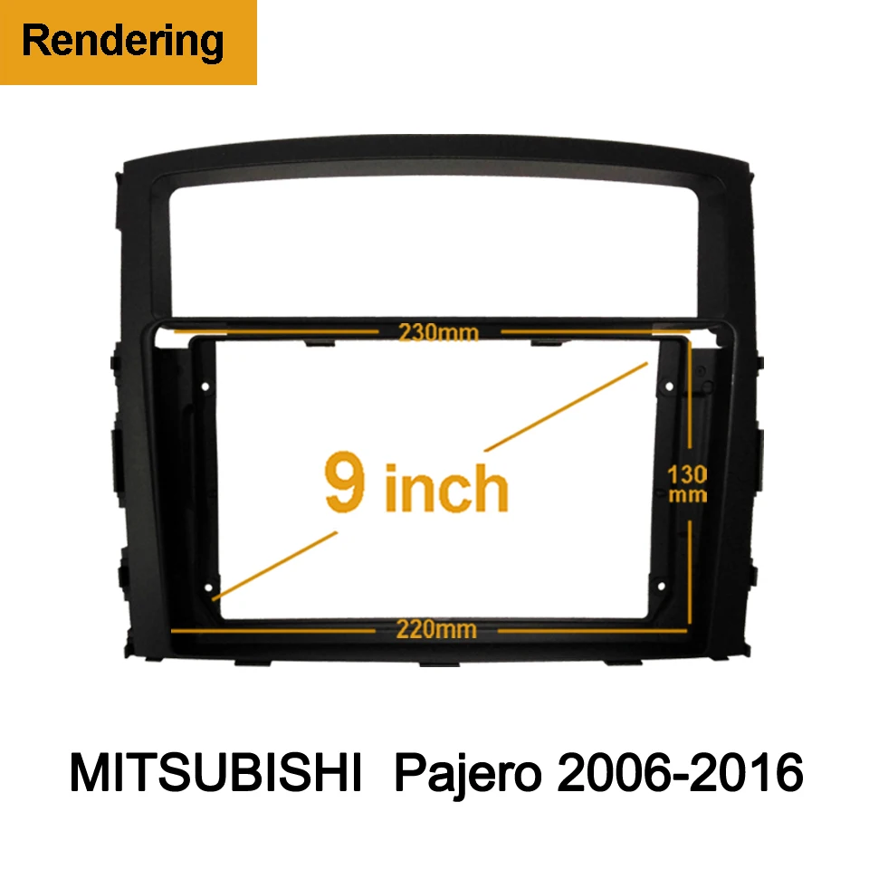 

2din1Din Car DVD Frame Audio Fitting Adaptor Dash Trim Facia Panel 9inch For MITSUBISHI Pajero 2006-2016 Double Din Radio Player