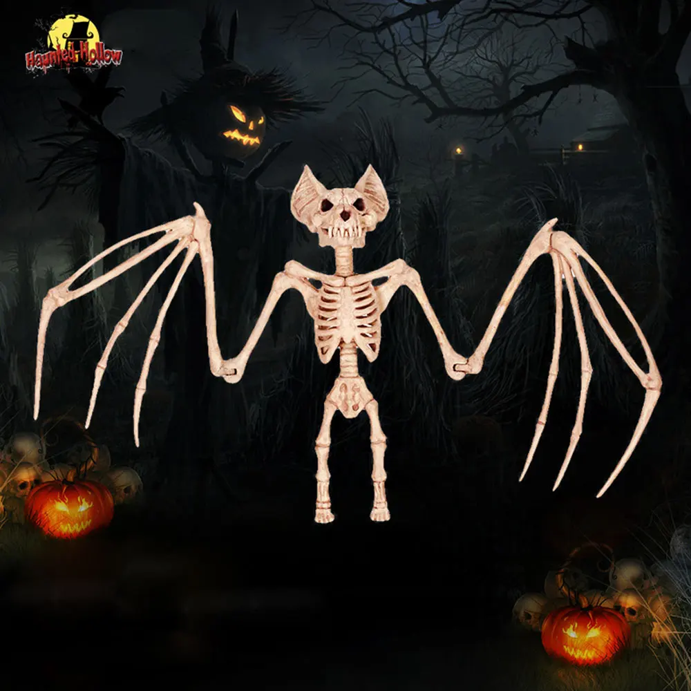 Хэллоуин ужасы летучие мыши скелет страшная атмосфера реалистичный праздничный