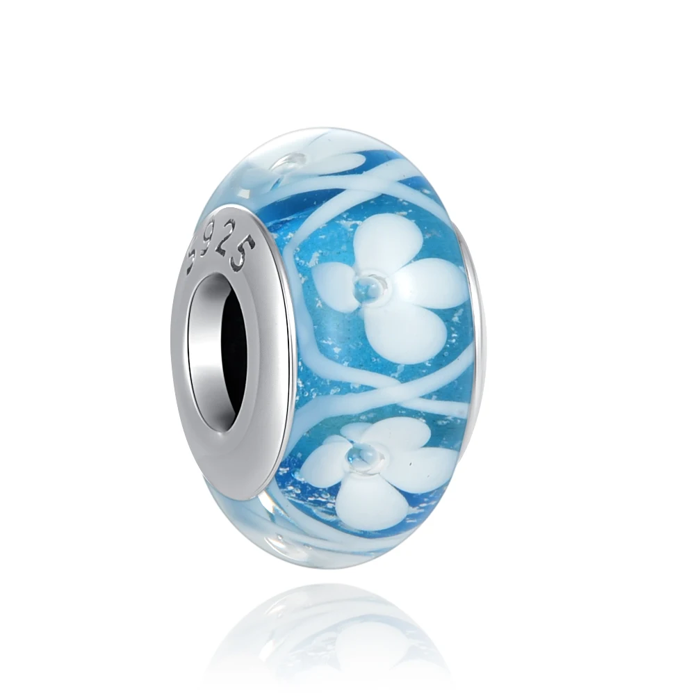 Новые искусственные серебряные цветные бусины из муранского стекла и циркония DIY