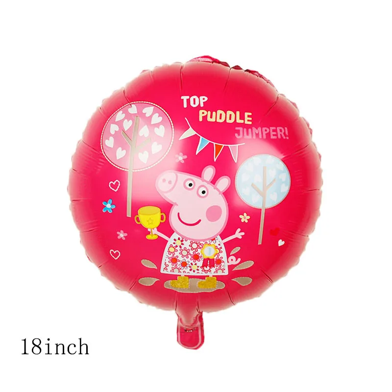 1 шт. 18 дюймов Peppa фигурка свиньи воздушный шар Peppa Джордж фольгированные шары детский душ С Днем Рождения Вечеринка комната Dcorations детские игрушки подарок - Цвет: 1pcs