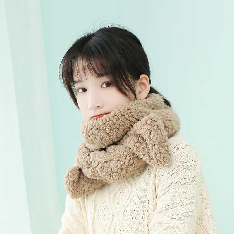 

Lovely girl pure color cashmere scarf Korean versatile thin long necked student girl scarf face scarf designer scarf fashion