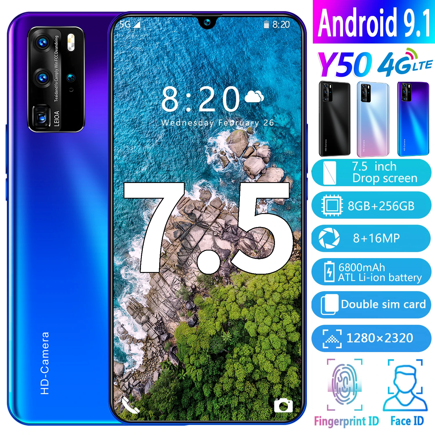 

Y50 7,5- Android 8 512G