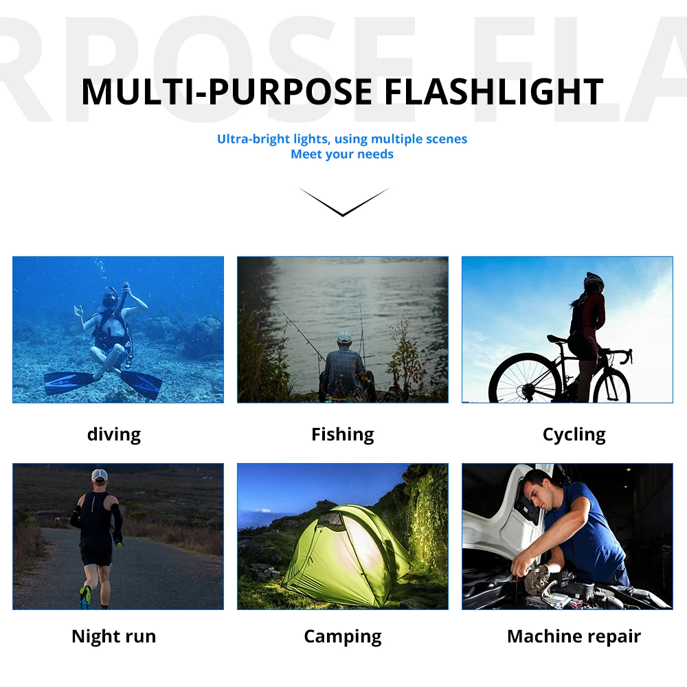 Профессиональный фонарь L2 для дайвинга подводный светодиодный 200 м подводные