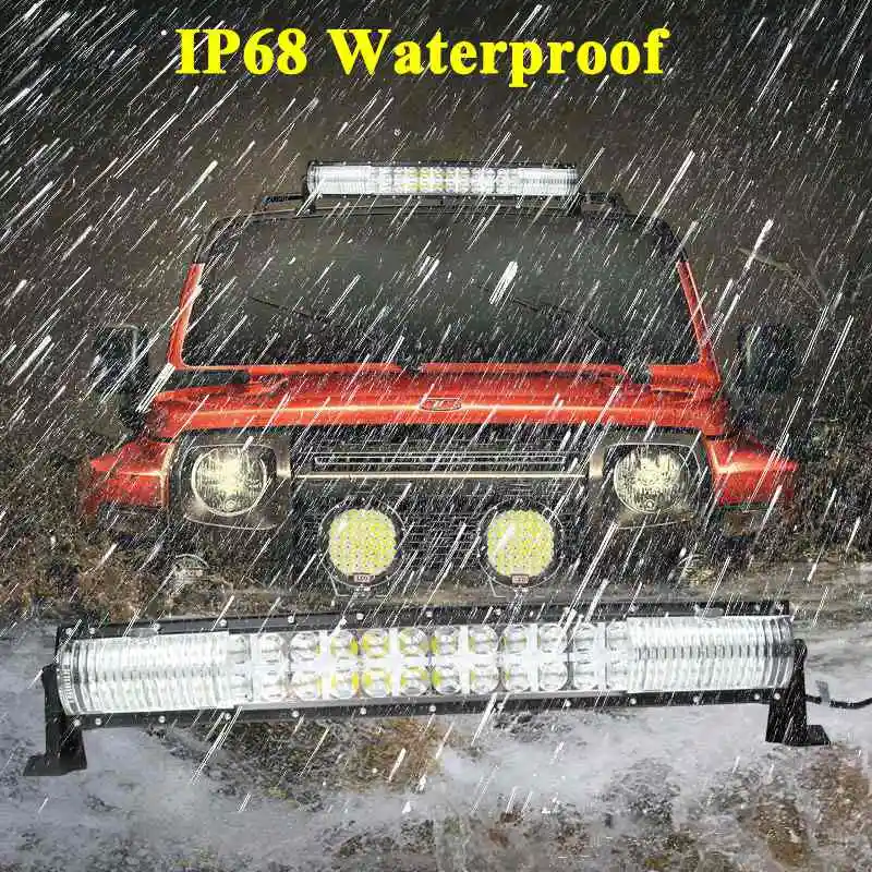 

VISORAK 22 32 42 52 Inch Straight Curved Truck LED Work Light Bar with Amber Cross Light ATV LED Work Bar For Off Road Auto Car