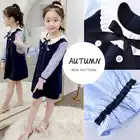 Осеннее платье для девочек, одежда, детская одежда, милое платье для школьников и студентов в стиле колледжа, детская одежда