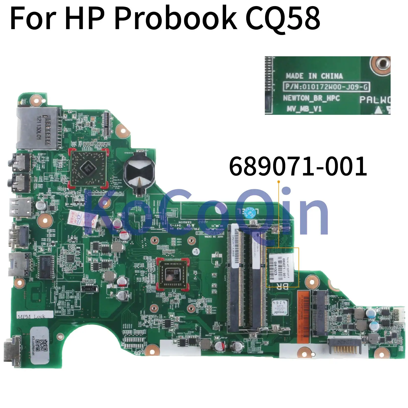 Материнская плата KoCoQin для ноутбука HP Probook CQ58 655 материнская 689071 001 501 010172W00 J09 G|Материнские платы ноутбуков| |