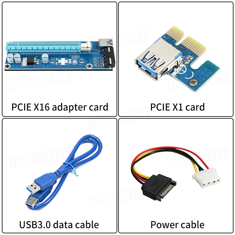 USB 3.0 PCI-E Райзер Экспресс 1X 4x 8x 16x расширитель PCIe адаптер карта 4-контактный кабель