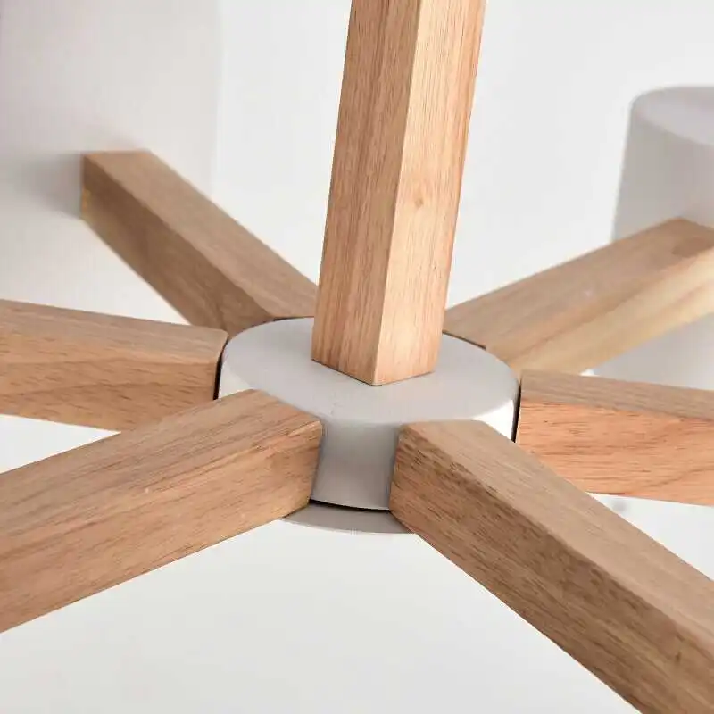 Современные деревянные светильники для люстры гостиной спальни белый абажур