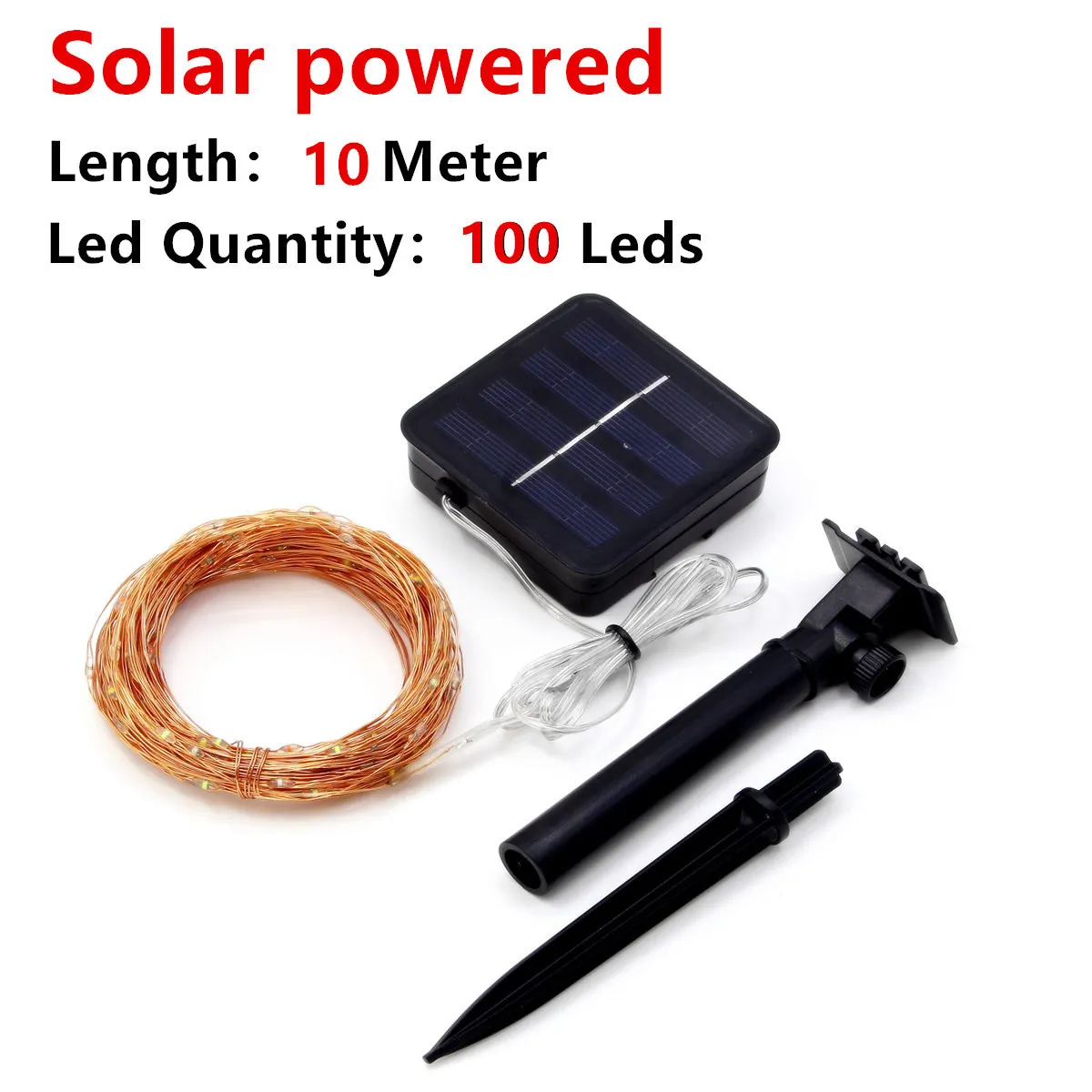 10m solar string Светодиодный светильник на солнечных батареях/USB 10 м/20 м/30 м светодиодный гирлянды сказочные Праздничные рождественские гирлянды солнечные садовые Водонепроницаемые огни - Испускаемый цвет: 10m solar string