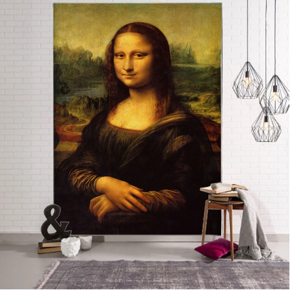 

World famous painting Mona Lisa decorative tapestry Bohemian hippie wall decorative wall tapestry hanging home bedroom