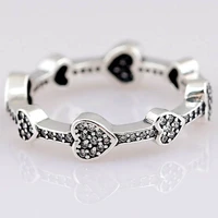 original alluring hearts with crystal rings for women 925 sterling silver ring wedding party gift europe jewelry