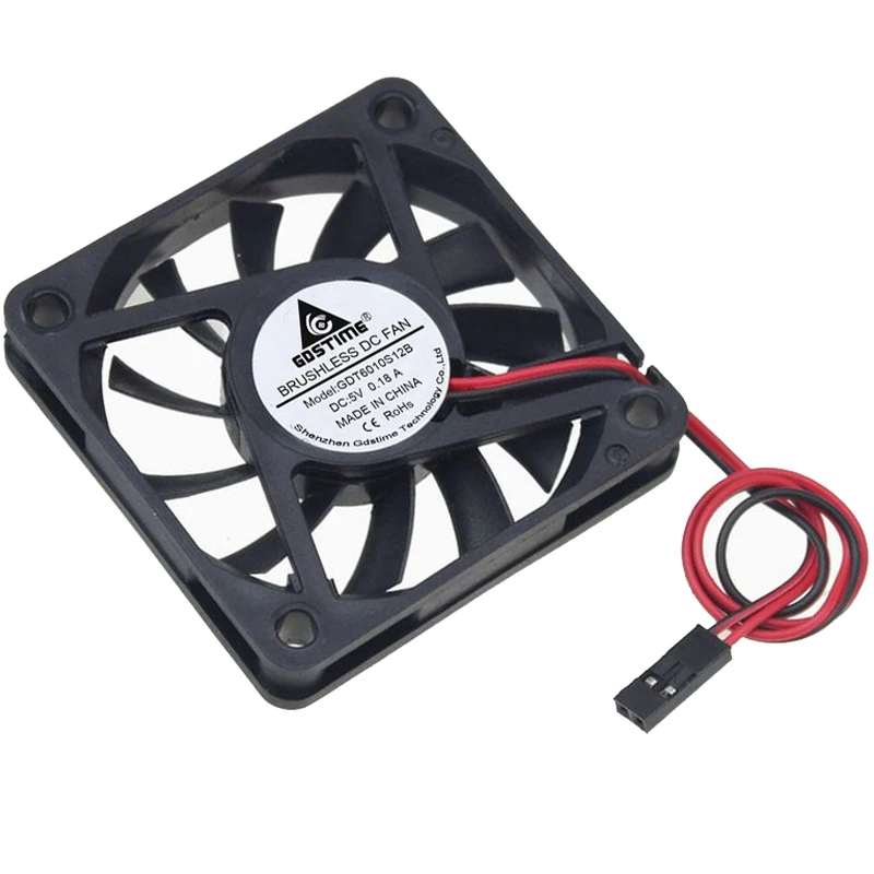 2 шт. Gdstime 2Pin DC 5 в 12 В 24 в 24 вольт 6 см 60x60x10 мм 60 мм двойной шариковый подшипник Бесщеточный вентилятор охлаждения 60 мм x 10 мм кулер