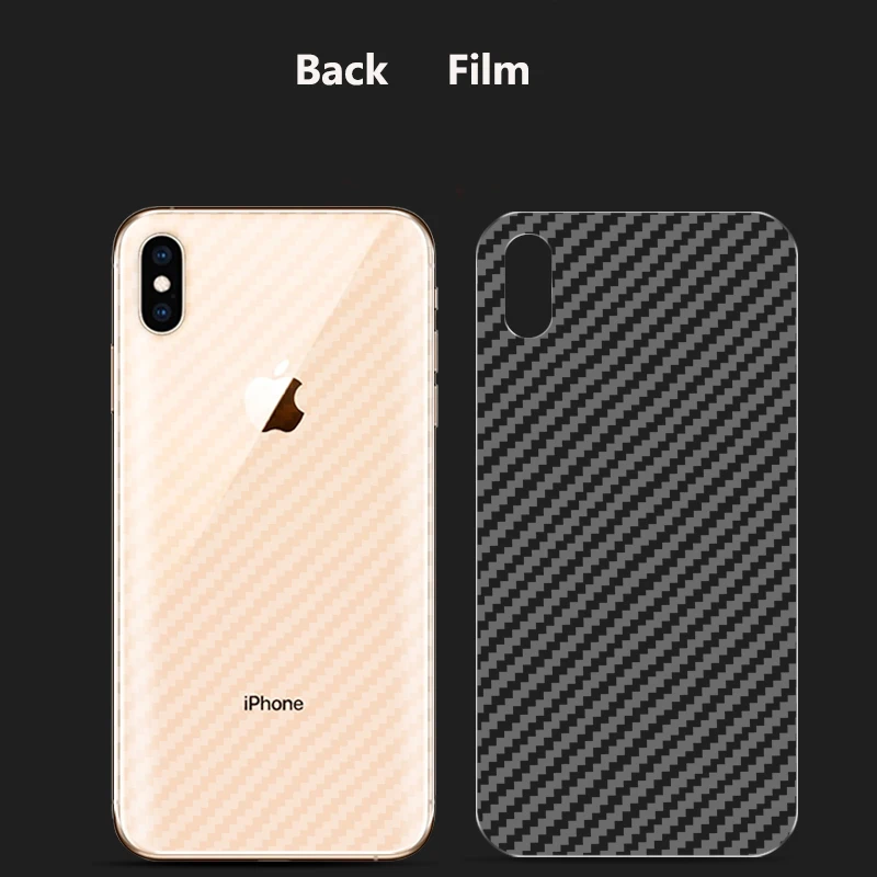 Carbon Fiber Back Film For iPhone 12 Pro Max XS XR 11 Pro 7 8 plus Se Rear Protective Film Screen Protector Cover