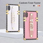 Чехол-накладка для iPhone 12, 11, 13Pro Max, X, XS, XR, 7, 8Plus, X, кожаный, с ремешком