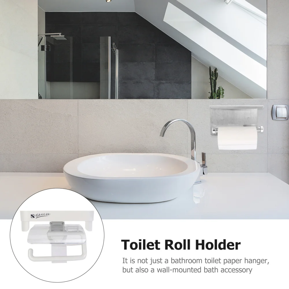

1 Set Stainless Steel Roll Paper Rack Holder Wall-mounted Organizer