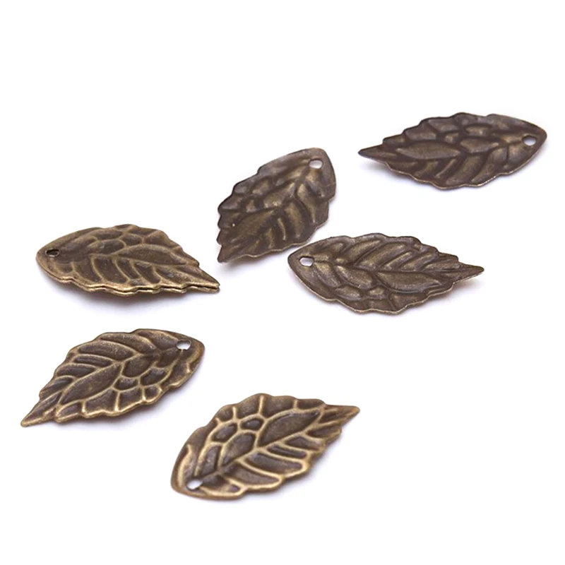 

100Pcs/Set Vintage Filigree Hollow Leaves Charm Pendants DIY Craft Jewelry Making Findings