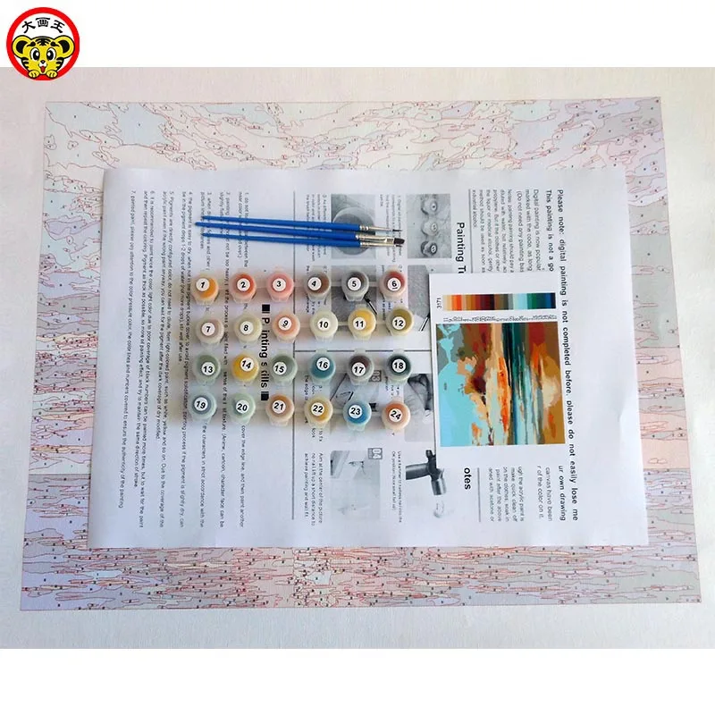 

Painting by Numbers Art Paint by Number DIY Digital Painting Plant Flower Wood Lotus Yellow Lily Oil Painting Peach White Cotton
