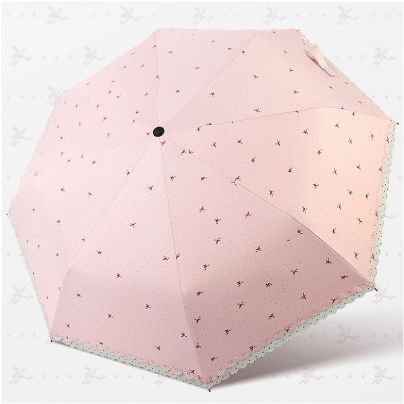 

Umberlla Rain Parasol Women Gift Waterproof Lace Border Umberlla Folding UV Protection Sunshade Umbrellas For Girls