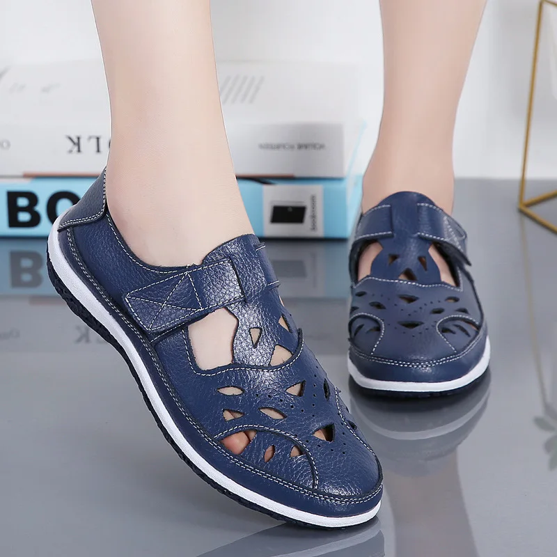 Женские сандалии из спилка размера плюс EU42 летние туфли женские гладиаторы белые