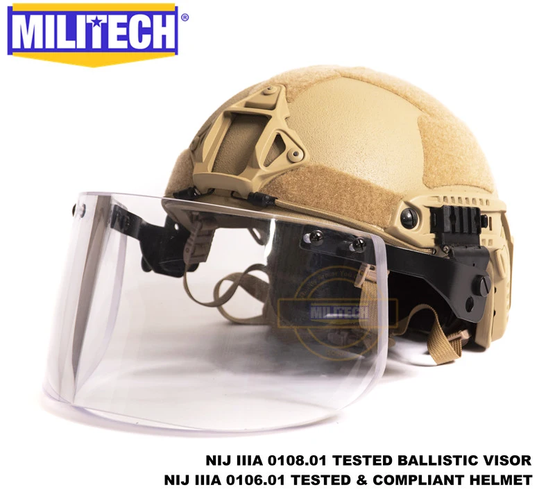 MILITECH Desert Tan DE OCC Liner Набор NIJ IIIA БЫСТРО Пуленепробиваемый Шлем и козырек Дело