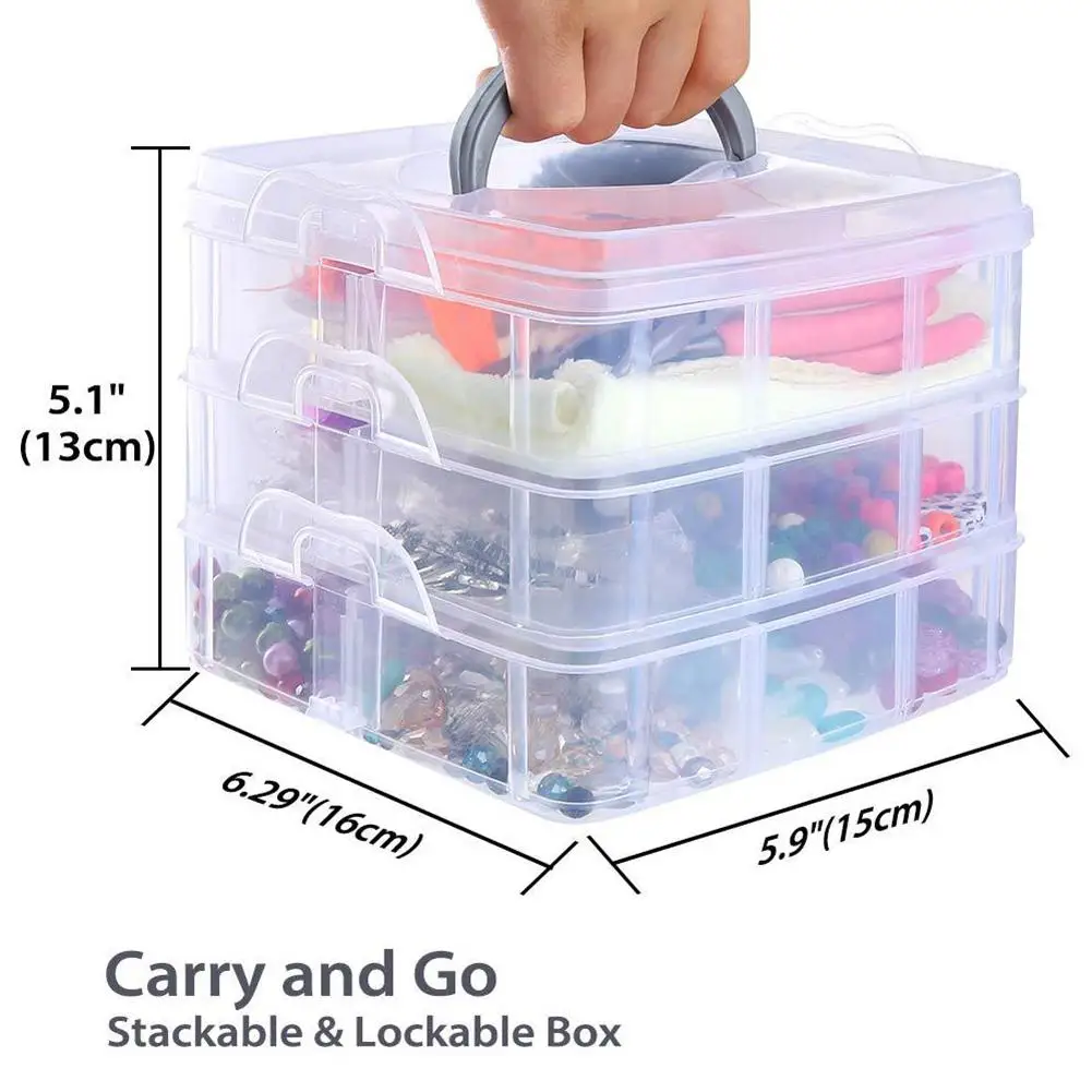

HOT SALES3 Layer Box Findings Beads DIY Jewelry Necklace Earrings Making Accessories Kit