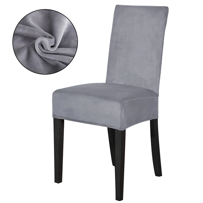 Зимний Бархатный Чехол для стульев эластичные Чехлы обеденных дома ресторана