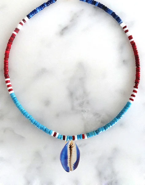 necklace 28 Подвеска «зуб» акула, колье из полимера, бисерное ожерелье для серферов, ожерелье из винила в африканском стиле, Женское Ожерелье - Окраска металла: necklace 28