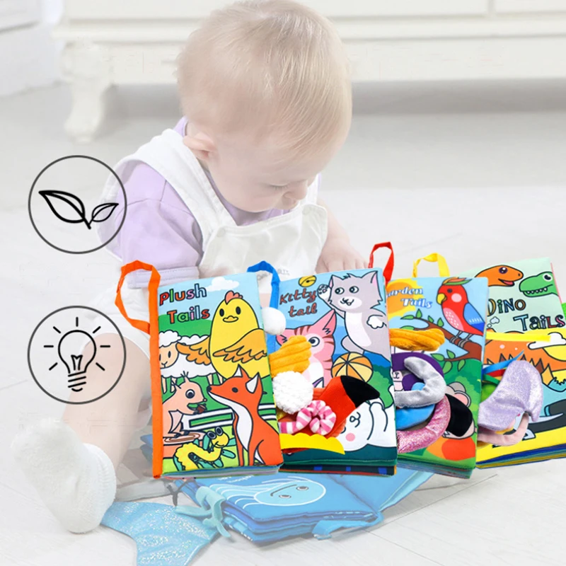 Детские книжки для раннего обучения тканевая книга с отрывным хвостом