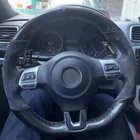 Сшитая вручную черная замша из углеродного волокна для Volkswagen Golf 6 GTI MK6  Polo GTI  Scirocco R Passat CC