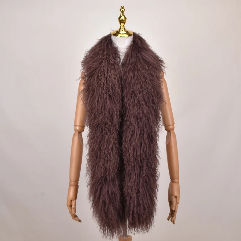 Натуральная кожа из меха от монгольского ягненка меховой шарф женский